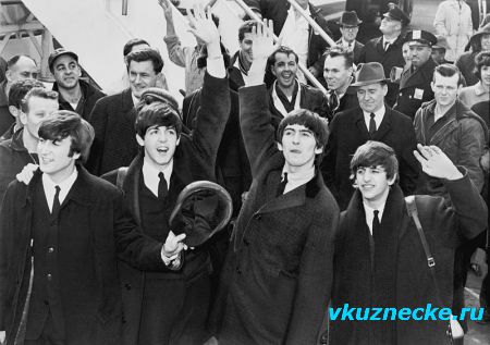The Beatles в Америке в аэропорту Кеннеди 7 февраля 1964 года